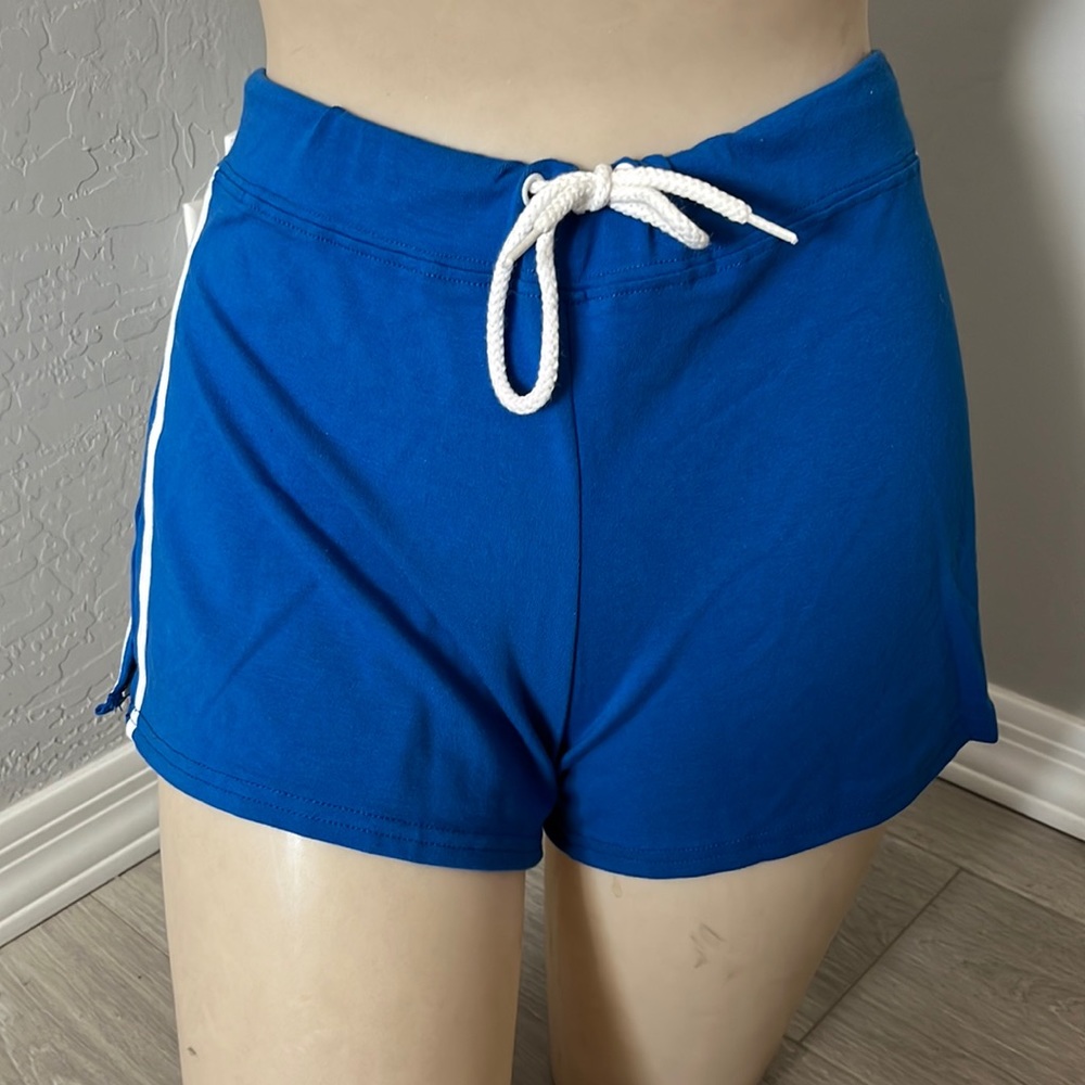 Blue with White Stripes Shorts for Sports/Cheerleading